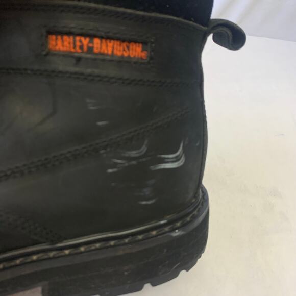 Harley Davidson Mens 9.5 Badlands Motorcycle Boots Black Leather Riding Boot - Picture 5 of 9